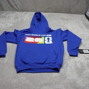 FIFA Hoodie Youth Large Blue 2026 FIFA World Cup Fleece Sweatshirt $35 NEW